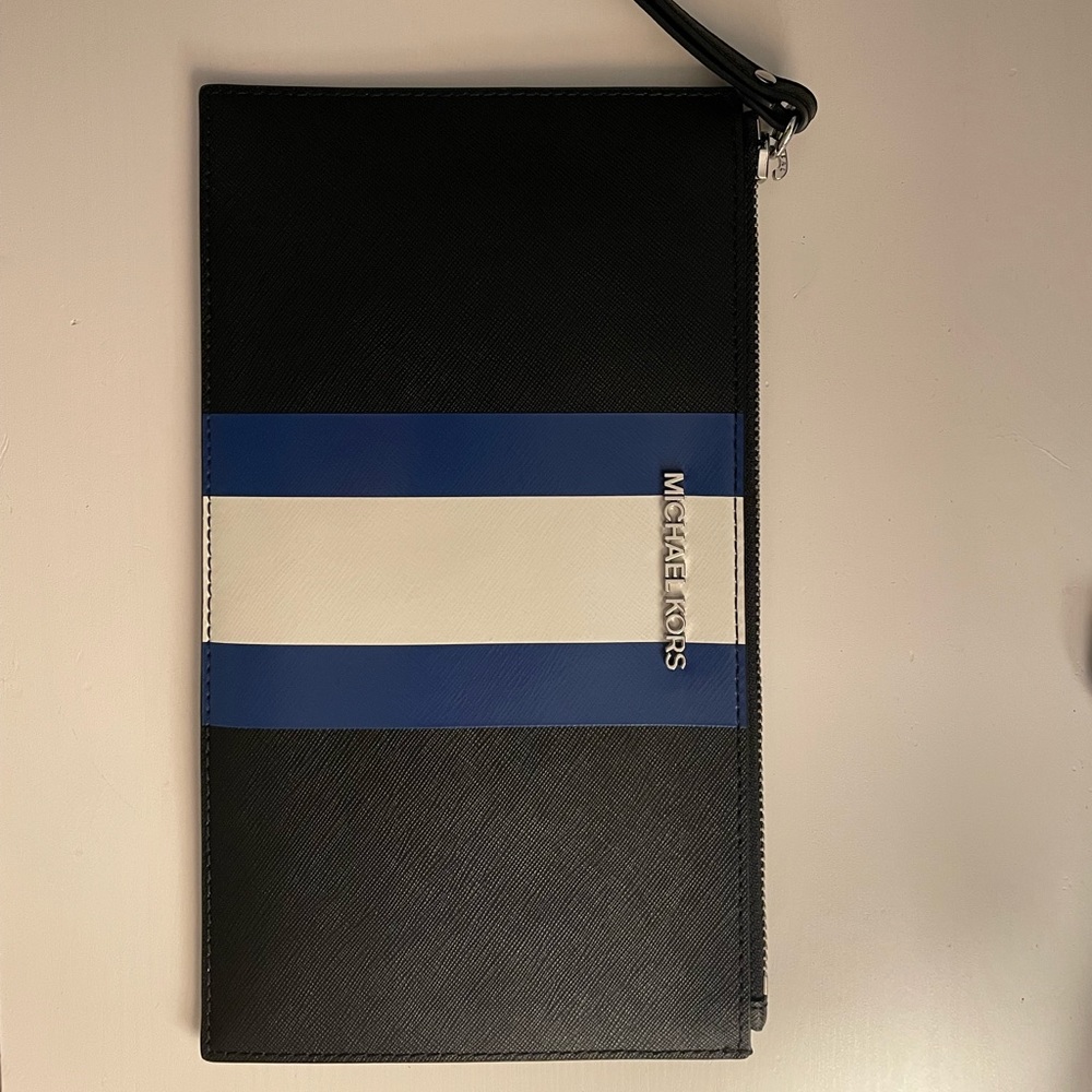 Black Striped Michael Kors Wristlet